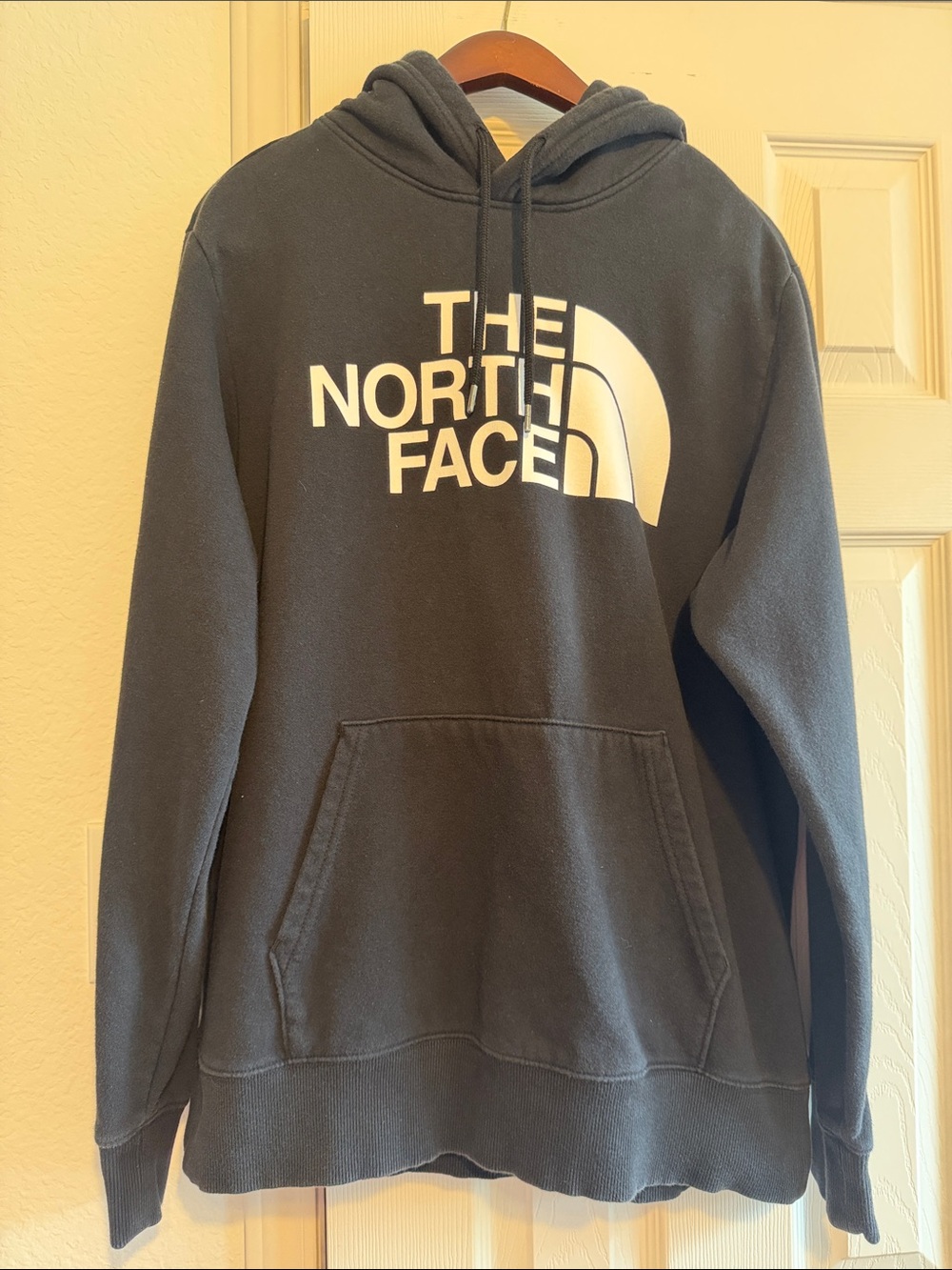 The North Face Charcoal Hoodie with White Logo